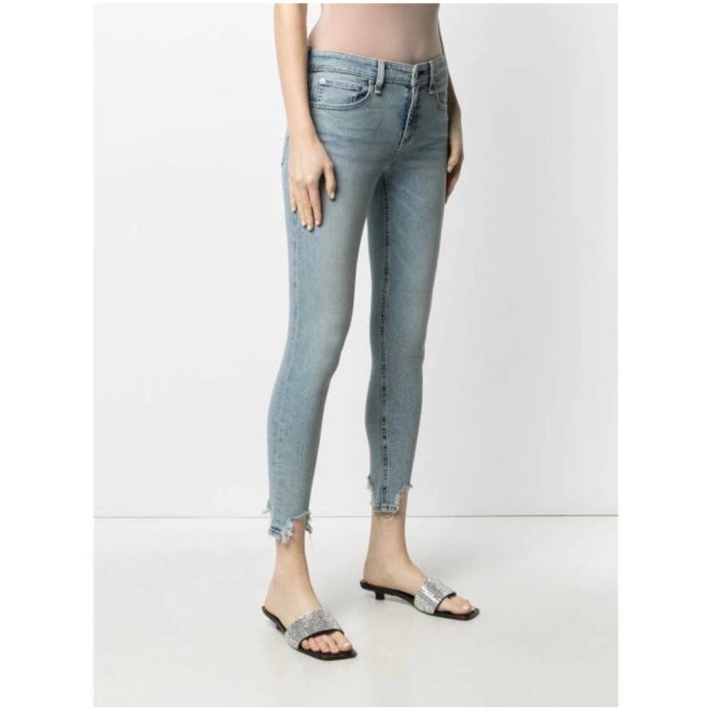 rag & bone NWT Cate Mid-Rise Ripped Ankle Skinny Denim Jeans Thunderbird Size 29